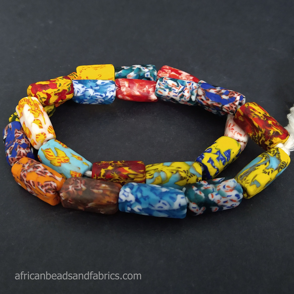 Afican-Beads-Ghana-Krobo-Refashioned-Glass-24mm-Cuboid