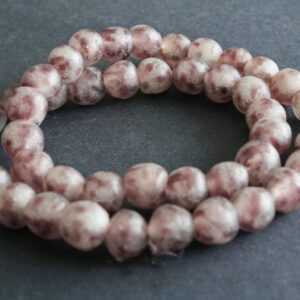 African-Beads-Blue-Ghana-Krobo-Recycled-Glass-13-to-14-mm-matt mottled red grape