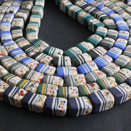 Cuboid African Beads Ghana Recycled Glass Handmade