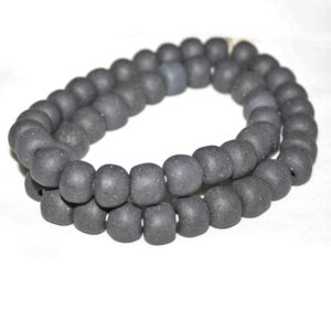 African-Beads-Ghana-Krobo-Recycled-Glass-14-to-15mm-speckled-grey African-Beads-Ghana-Krobo-Recycled-Glass-14-to-15mm-speckled-grey