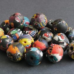 Giant African Beads, Refashioned Glass from Ghana's Krobo, handmade 23-27mm