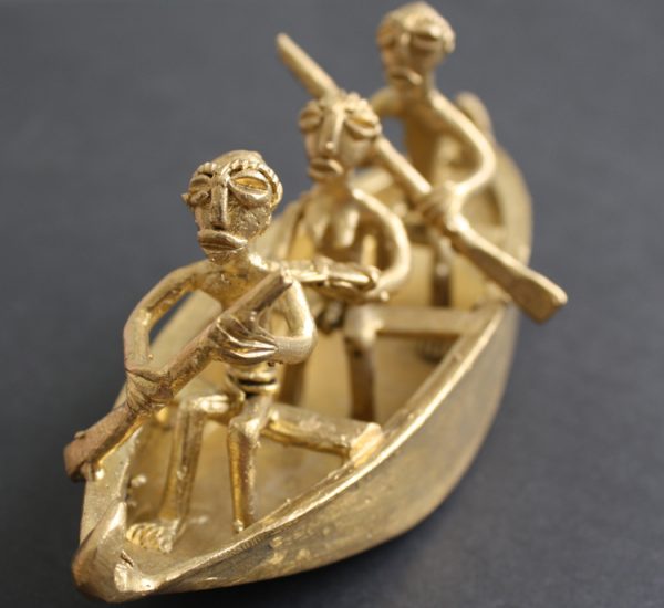 AfricanBrassCanoeFrontView African Beads & Fabrics