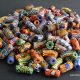 Handpainted recycled glass beads