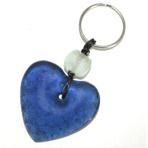 Heart Key Ring Blue