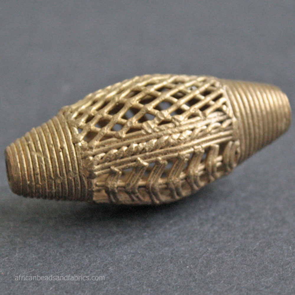 Large African-Brass-Bicone-Bead