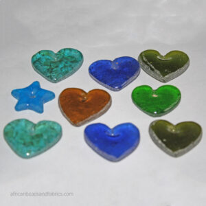 Recycled Glass Heart Pendants Handmade Recycled Glass Heart Pendants Handmade