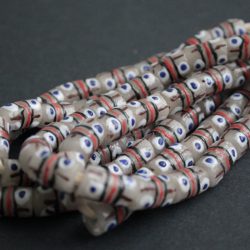 Small African Beads Krobo Ghana Recycled Glass Handmade Tubes 11-13 mm