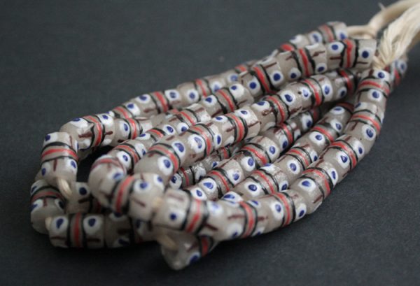 Small-African-Beads-Ghana-Krobo-Recycled-Glass-Milky-12-mm-tubes