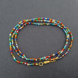 Waist Beads, Multi-Coloured Glass 3mm Silver-lined Beads with Silver/Gold Colour Clasp. Very Pretty