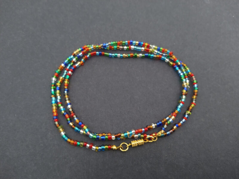 Waist-Beads-African–Multi-Coloured-Gold-Clasp-40-inches Waist-Beads-African–Multi-Coloured-Gold-Clasp-40-inches
