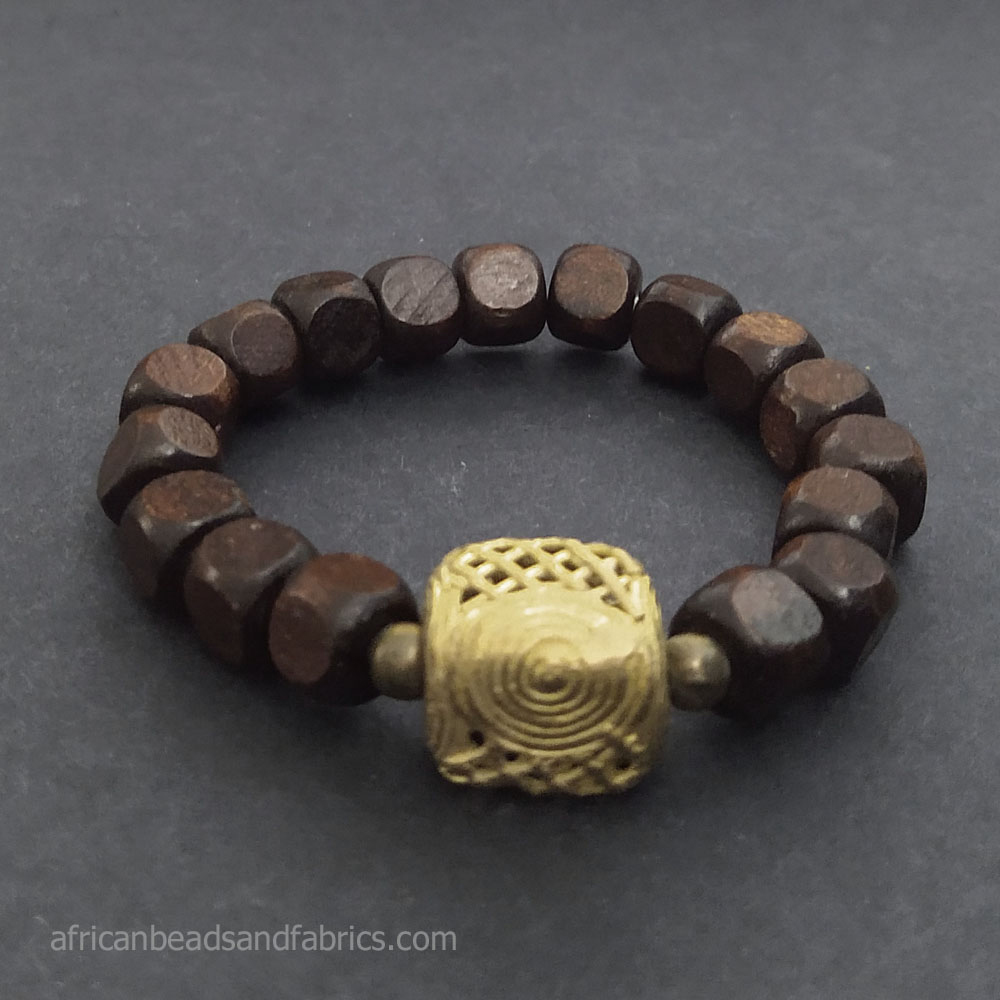 Woodem-bracelet-with-brass-focal-bead