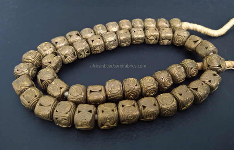 African-Brass-Beads-Cuboids-spiral-pattern10-11mm African-Brass-Beads-Cuboids-spiral-pattern10-11mm