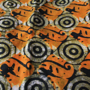 African-Fabric-Batik-Cotton-Orange–Cream-Black-full-length