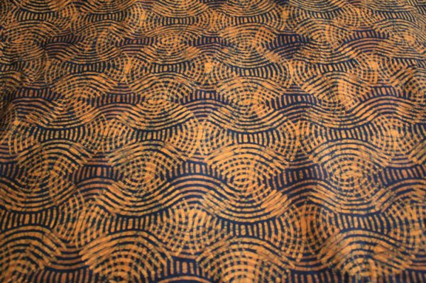 African-batik-fabric-ethnic-Ghana-swirls-print-orange
