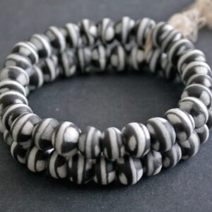 African-Beads-Ghana-Krobo-Recycled-Glass-Black-and-White-12-mm African-Beads-Ghana-Krobo-Recycled-Glass-Black-and-White-12-mm