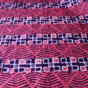 African-batik-fabric-black-abstract-print-pink-purple-white-full-length