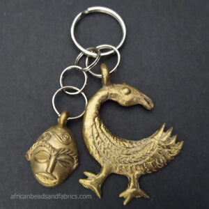 Adinkra-Brass-Bag-Charm-Sankofa-and-Mask Adinkra-Brass-Bag-Charm-Sankofa-and-Mask