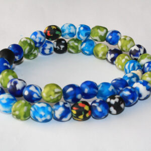 Afican-Beads-Ghana-Refashioned-Glass-Round-13-to-15mm–Mixed-lot
