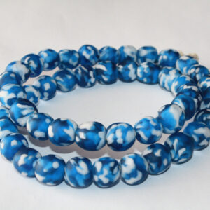 Afican-Beads-Ghana-Refashioned-Glass-Round-13-to-15mm–Turquoise-blue
