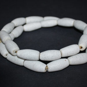 African-Beads-Ghana-Krobo-Recycled-Glass-speckled-grey-bcones-22-to-30mm