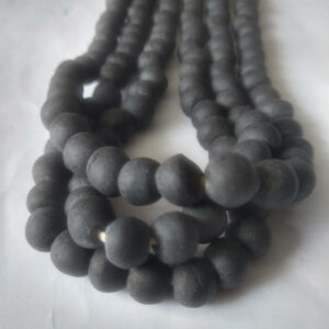 African-Beads-Krobo-Recycled-Glass-Speckled-Charcoal-Grey-12-to-13mm-2