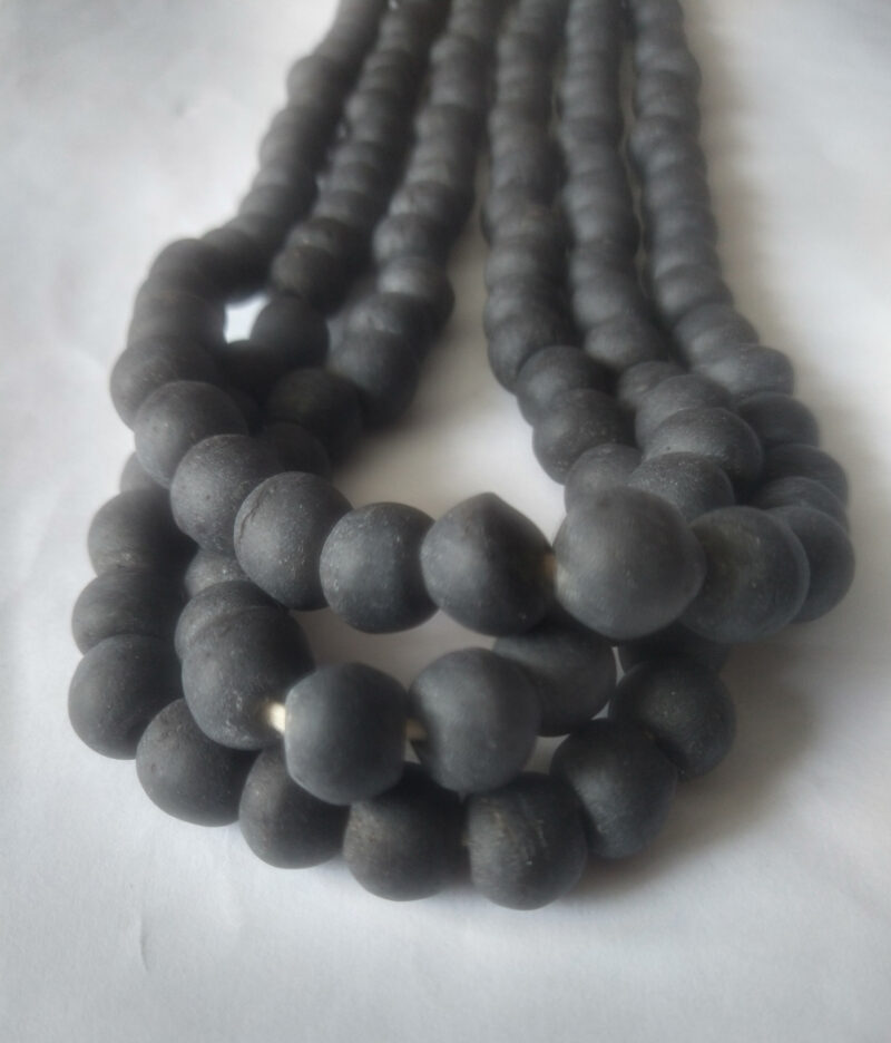 African-Beads-Krobo-Recycled-Glass-Speckled-Charcoal-Grey-12-to-13mm-2 African-Beads-Krobo-Recycled-Glass-Speckled-Charcoal-Grey-12-to-13mm-2