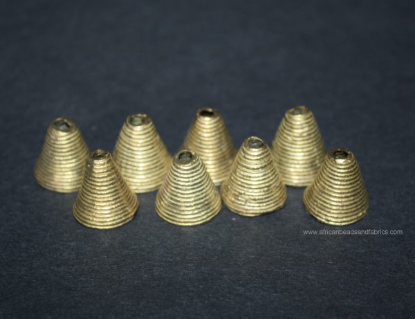 African-brass-cone-beads-stripey-design-watermarked