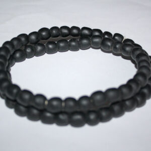 Round-African-recycled-Glass-beads-9mm-Opaque-black