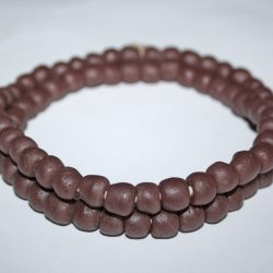 Chocolate Brown African Recycled Glass Beads Handmade Krobo 9mm
