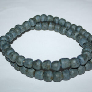 Round-African-recycled-Glass-beads-9mm-Opaque-speckled-grey