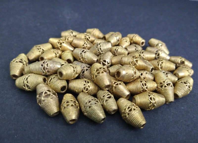 African-Beads-Ghana-Brass-Ethnic-Lost-Wax-Craft-bicone-mesh-20mm