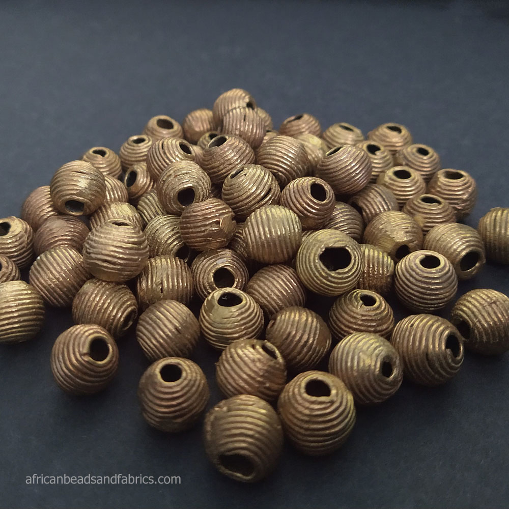 African-Brass-Beads-12mm-stripey-design-gold-and-copper-coloured