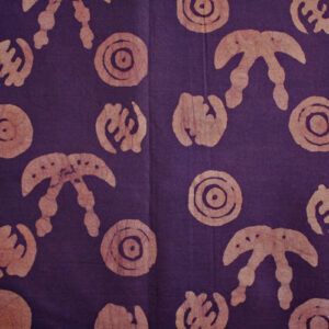 African-Fabric-Ghana-Batik-Ethnic-Cotton-Print-Purple-Adinkra