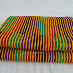 Colourful Kente Cloth, Authentic Woven Traditional Ghana Fabric, Gold/Green/Red Cotton, One Large Piece,