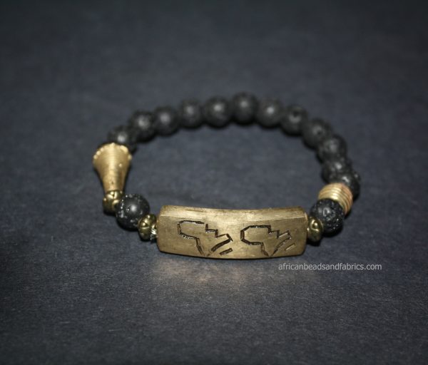 Natural-Lava-Bracelet-8mm-black-with-Brass–African-Bar-watermarked