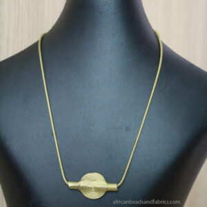African-Jewellery-Brass-Bead-Pendant-on-Vintage-Snake-chain-watermarked