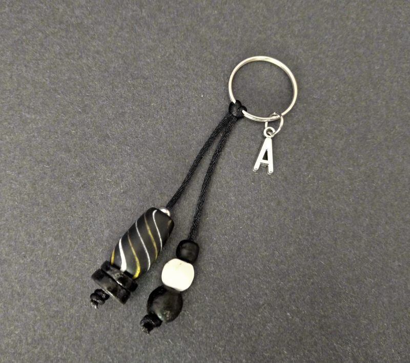 Beaded-Key-Ring-bag-charm-with-recycled-glass-beads-and-nylon-satin-cord Beaded-Key-Ring-bag-charm-with-recycled-glass-beads-and-nylon-satin-cord