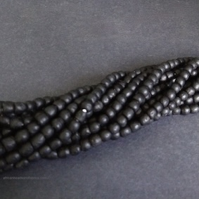 Small Black African Beads Handmade Recycled Glass 6-7mm
