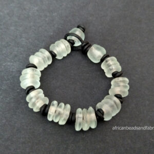 Knotted-Recycled-Glass-Bracelet-Black-and-Clear-watermarked