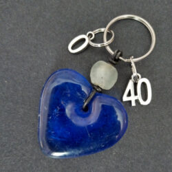 Recycled Glass Key/Bag Charm with Personalised Charms