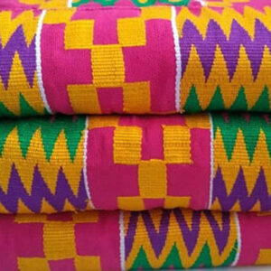 Kente-Fabric-pink-fathia-ghana-authentic-handwoven-cotton-cloth-2
