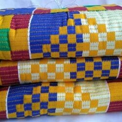 Ghana Kente Fabric, Authentic Handwoven Ethnic Cloth, Ghanaian Cotton, Rich Colours