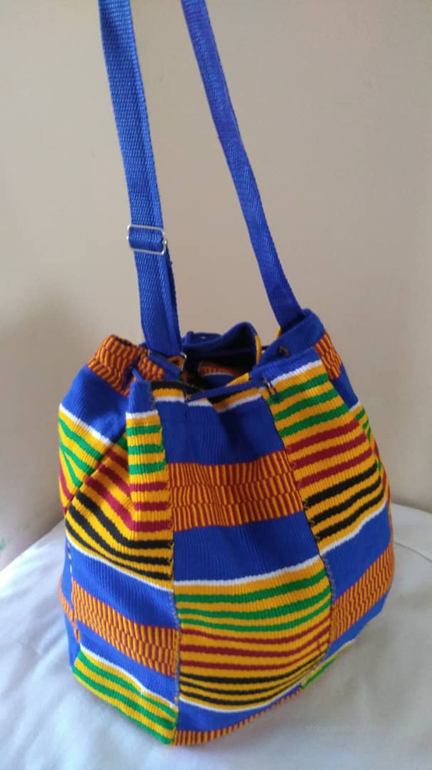 Kente Shoulder Drawstring Bag Authentic Handwoven Cotton Fabric ...