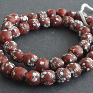 African-Beads-Ghana-Krobo-Refashioned-Glass-dark-red-13-to-15-mm