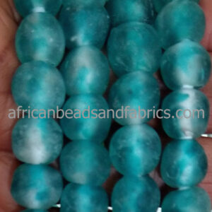 African-Beads-Ghana-KroboEthnic-Glass-Round-11-to-12mm-mottled-turquoise
