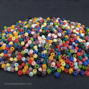 African Beads Small tube spacer beads mixed lot