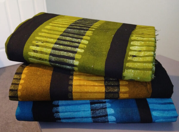 Adinkra–Fabric-Ghana-Cotton-Cloth-Abstract-Gold-Blue-Green