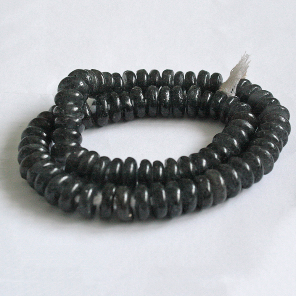 African-Beads-Disc-Spacers-Krobo-Recycled-Glass-Charcoal-12–to-13-mm-
