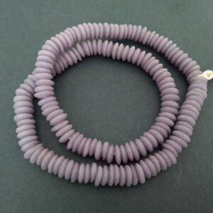 African-Beads-Ghana-Krobo-Ethnic-Recycled-Glass-Doughnut-Discs-10-to-11-mm-soft-purple