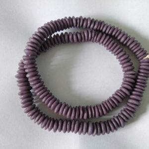 African-Beads-Ghana-Krobo-Ethnic-Recycled-Glass-Doughnut-Discs-10mm-deep-purple